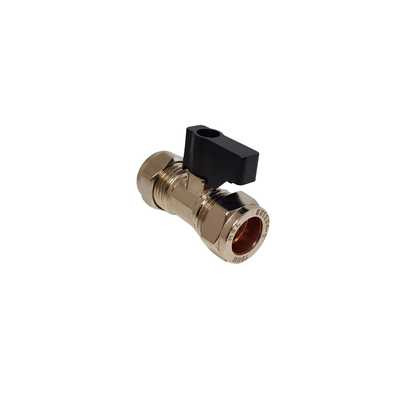Isolating Valve Black Handle Chrome 15mm