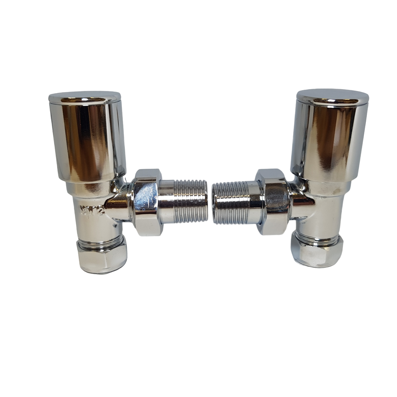 Chrome Angled Towel Rail Valves