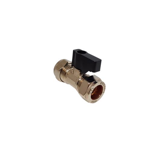 Isolating Valve Black Handle Chrome 15mm