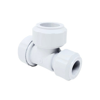 Pex Push Fit 22mm x 15mm x 22mm White Reducer Tee