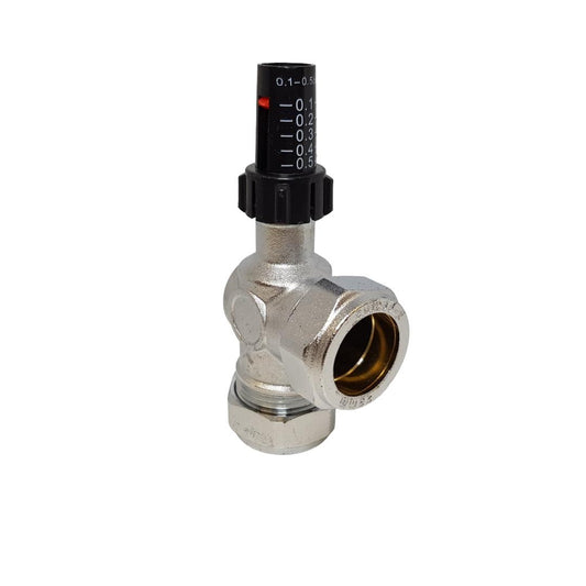 22mm Angled Automatic Bypass Valve Chrome.