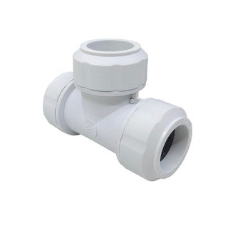 Pex Push Fit 22mm White Equal Tee